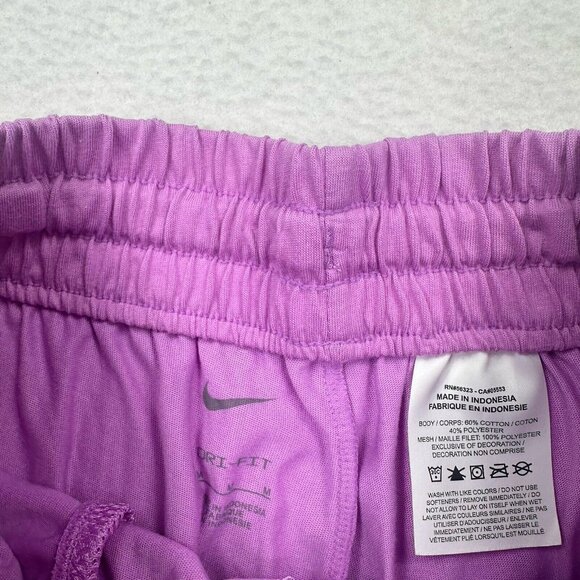 Nike Dri-Fit Breezy High Waisted Youth Girls Shorts, Size Medium Purple - Picture 7 of 7